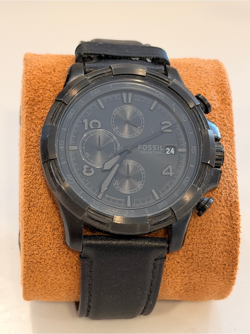 Set of 3 different men’s Fossil watches with leather Straps - Picture 5 of 7